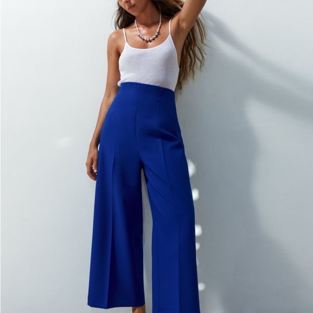 Zara Royal Blue Wide Leg Pants
